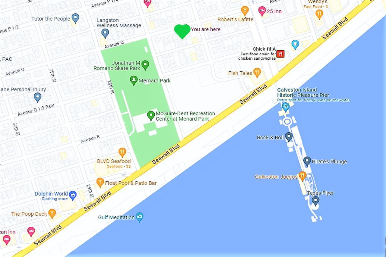 Casaazul-2605A-Couples Retreat By Beach & Pleasure Pier 1 Block Away- 2Bed 2Bath- 7 Minutes To Cruise Terminal กาลเวสตัน ภายนอก รูปภาพ
